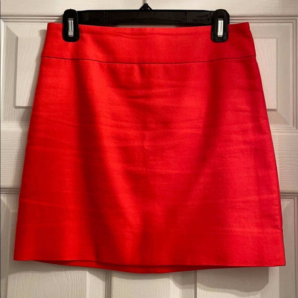 Orange jcrew mini skirt
